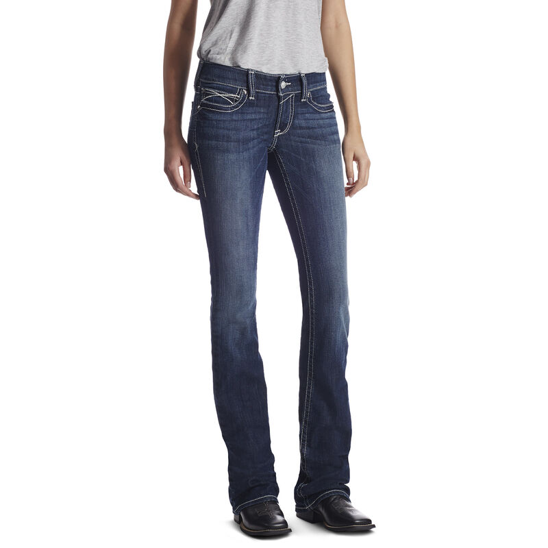 Ariat Jeans Damen - R.E.A.L. Low Rise Stretch Rosy Whipstitch Boot Cut DunkelBlau ( JXBGH-5472 )